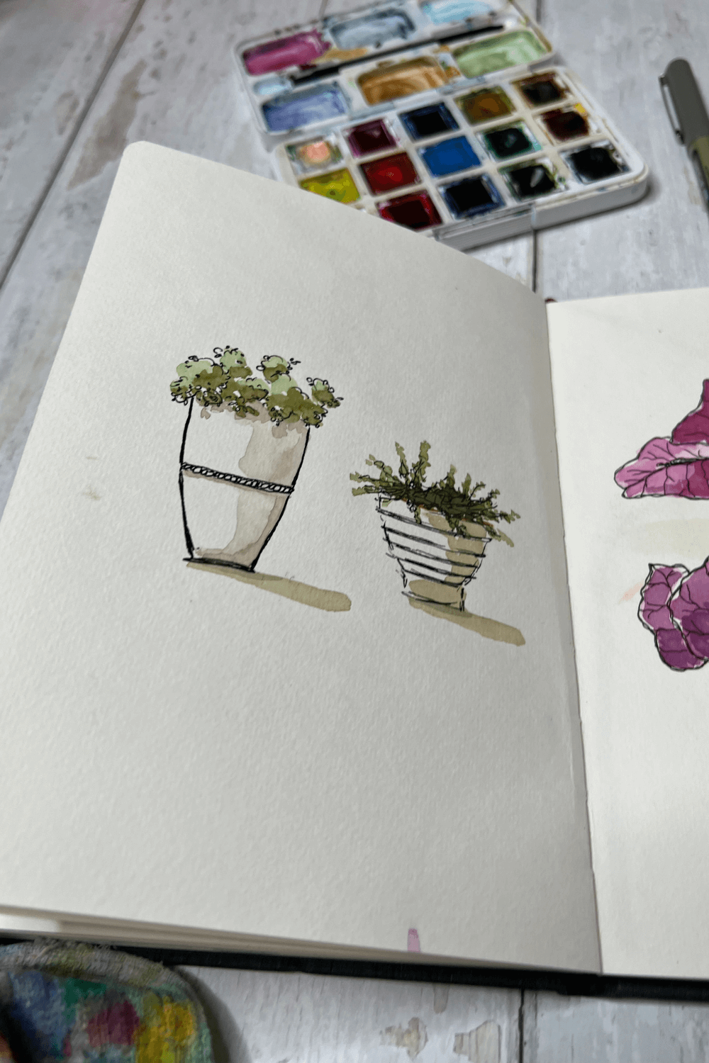 Blume-zeichnen Kleine Blumen im Urlaub gezeichnet