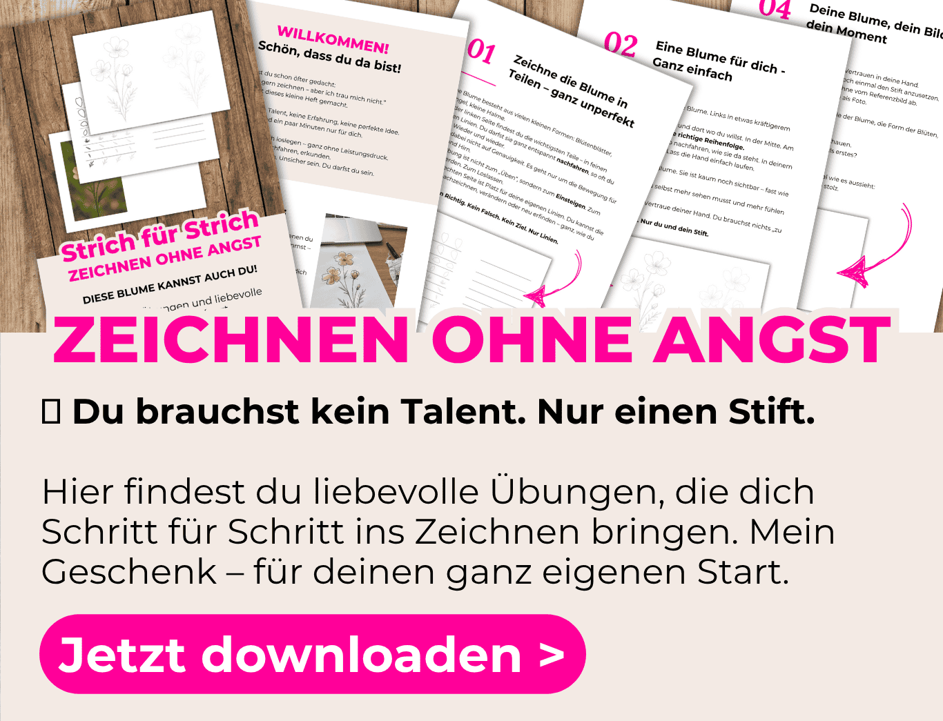 Gratis Zeichenheft "Von der Linie zur Skizze"