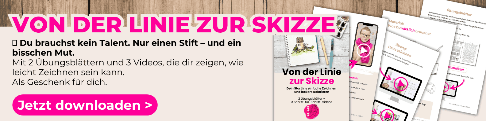 Gratis Zeichenheft "Von der Linie zur Skizze"